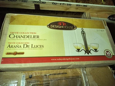 Lámpara de araña Design House 517409 Trivie 3 luces bronce frotado con aceite 23" H X 22" W Foto 1 de 4