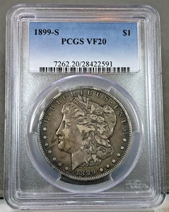 1899-S U.S. $1 Morgan Silver Dollar PCGS VF20 - Picture 1 of 2