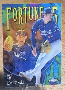 2025 Topps Chrome ROKI SASAKI Rookie Fortune 15 Logofractor Refractor Dodgers - Picture 1 of 2