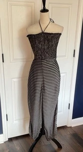 Free People Tube Top Jumpsuit Black & White Size Medium - Picture 1 of 9