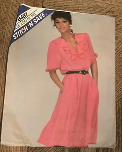 Vtg 1980s McCall's Stitch N Save Pattern 8487, Size A (10-12-14) Misses Dress UC - Picture 1 of 2