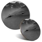 Mouse Mat & Coaster Set - BW - Air Force Fighter Jets Military Plane  #35740
