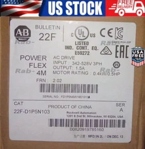 22F-D1P5N103 Allen-Bradley PowerFlex 4M 0.4 kW 0.5 HP AC Drive 22FD1P5N103 NEW - Picture 1 of 3