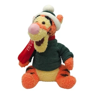 Disney Store Tigger 2000 Vintage Plush Stuffed Sitting Toy Beanie Scarf Sweater - Picture 1 of 13