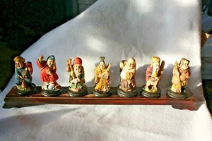 Juego de 7 personas de cerámica vintage Netsuke Mudmen - Imagen 1 de 11