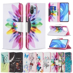 For Xiaomi 11 10t lite Poco X3 NFC Redmi 9 Wallet Case Leather Stand Flip Cover - Picture 1 of 22