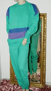 Herren VINTAGE Pyjama * Schlafanzug smaragdgrün Baumwolle nw Gr. 52/54 - Bild 1 von 4