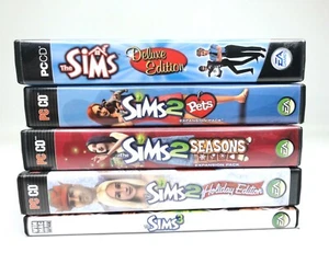 Sims PC CD 5 Computer Games - Sims 3 Deluxe Edition Pets Seasons Holiday - Picture 1 of 3