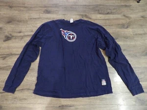 Tennessee Titans Reebok Long Sleeve Navy Blue Logo T Shirt Size 3XL On Field - Picture 1 of 6