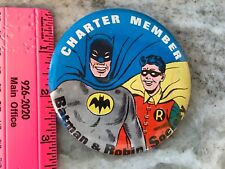 Vintage 1966 Charter Member Batman & Robin Society 3.5" Comic Pin Back Button