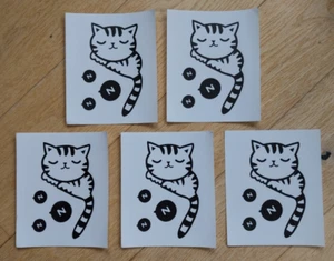 Five Sleeping Cat Light Switch Stickers - Picture 1 of 1