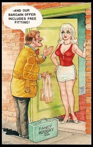 Includes Free Fitting Fancy Hosiery Bamforth No 2068 Chas Comic Humour Postcard - Picture 1 of 2