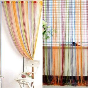 Fadenvorhang 100x200cm String Gardinen Panel Fliegengitter Tür Vorhang Wandtafel - Bild 1 von 11
