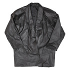 Womens Blazer Jacket Black Leather L