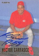 Hector Carrasco autographed Baseball Card (Cincinnati Reds, SC) 1996 Fleer #338