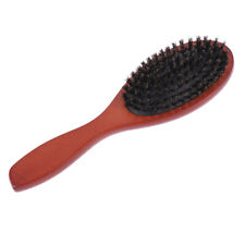 Natural Boar Bristle Oval Hair Brush Comb Head Scalp Massage Lotus Wood Handle