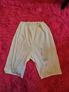 Vintage BLOOMERS Acetate Half Slip PANTY Long-Leg Embroidered Silky Size 7 NOS - Picture 1 of 9
