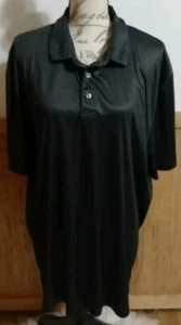 Perry Ellis Short Sleve Polo Shirt Black White Circles Print XXL Polyester Golf - Picture 1 of 8