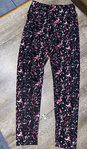 Justice sz 12 pink black splatter paint leggings 80’s stranger things style - Picture 1 of 6