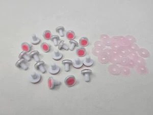 12 pair Pink 12mm Moving Wiggle Googly Plastic Safety Eyes Washers Craft Doll - Picture 1 of 4