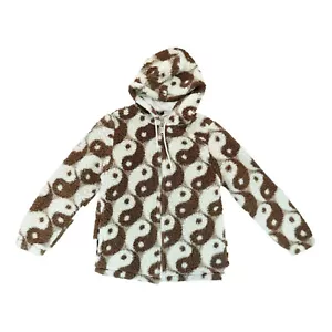 PacSun Size XS YIN YANG Fur Fluffy Zip Hooded Jacket Parka Fleece Warm Oversized - Picture 1 of 3