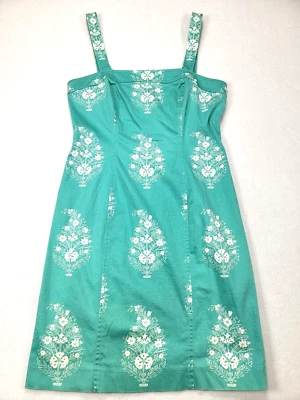 Vestido Jones New York Signature para mujer 6P verde floral funda elástica Foto 1 de 4