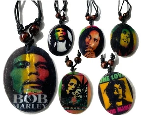 Collar Rasta Rastafari Cordón Negro Marihuana Hierba Bob Marley Cuello Cadena Sombrero - Imagen 1 de 11