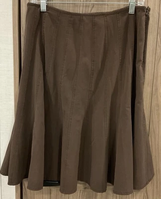 Falda marrón con cremallera lateral Ninety Petite para mujer talla 10 P Foto 1 de 4