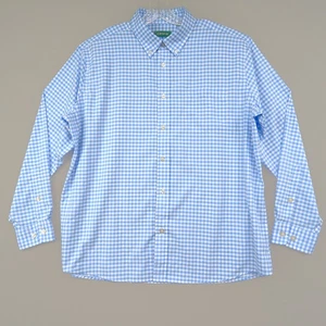 Camisa Orvis Hombre XL Ajuste Activo Azul Cuadros Guinga Rendimiento Botones Lana de Mar - Imagen 1 de 9