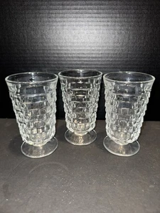 3 Vintage Indiana Glass Whitehall Clear Tumbler Iced Tea Glass 10oz Flare Rim - Picture 1 of 9