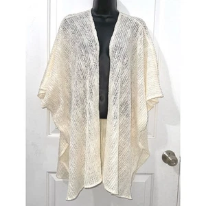 Maurices Open Cardigan One Size Ivory Lightweight Kimono Sleeve Semi Sheer - Picture 1 of 6