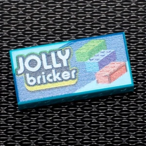 Jolly Bricker Printed 1x2 Tile made using LEGO part - B3 Customs - Picture 1 of 1