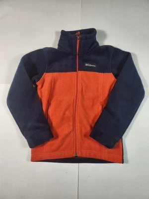 Chaqueta polar Columbia Youth Small Boys 10-12 cremallera completa naranja azul Foto 1 de 4