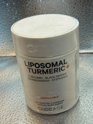 Codeage脂质体姜黄姜黄黑胡椒90粒素食胶囊  — 第 1/4 张图片