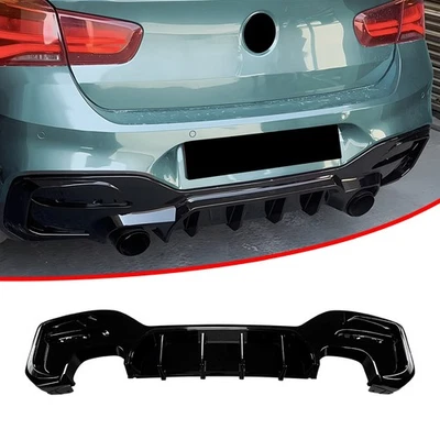 Cenefa labial difusora trasera para BMW Serie 1 F20 F21 LCI M Sport 2015-19 ABS negra Foto 1 de 4