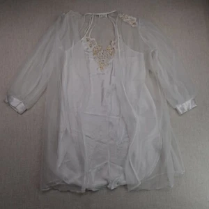 Cinema Etoile Lingerie Sexy 2 Pieces Set Medium White Vintage 80 90 Embroidered - Picture 1 of 24