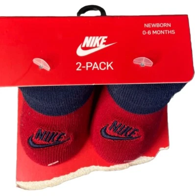 1 Set Nike Pair New Born Booties Blue Red Size 0-6 Months - Image 1 of 4