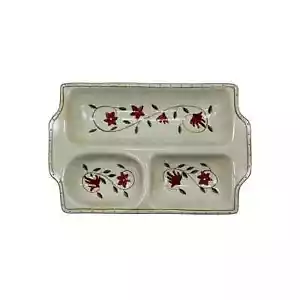 Cost Plus World Market Floral Vine Ceramic Divided Relish Tray - Picture 1 of 5