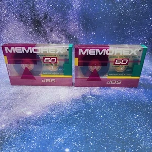 Memorex dBS 60 Cassette (Sealed) New Blank Retro 80s Look VTG Lot Of 2 Fast SHIP - Imagen 1 de 10
