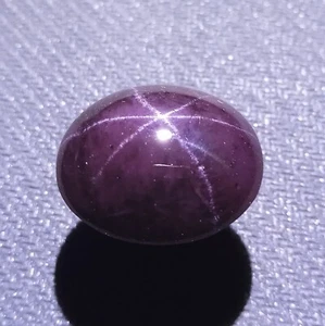 37.5 Carat 22.5x19x8 MM Natural 6-Ray Star Purple Red Garnet Star Oval Cabochon - Picture 1 of 24