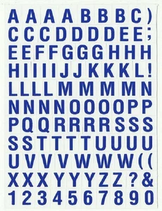 BRETT 14X10,5CM TUNING QUAD 109 AUFKLEBER STICKER BUCHSTABE ZIFFER BLAU 1X0,8C - Bild 1 von 1