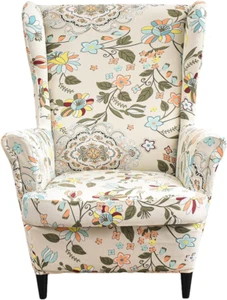Wingback Chair Slipcover 2 Piece Wing Chair Cover Spandex Slipcovers Armchair Co - Picture 1 of 12