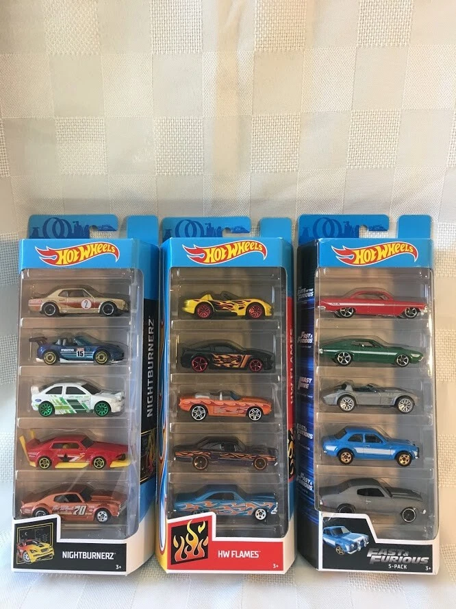 Hot Wheels 5-Pack. Batman, Fast & Furious, Mustang, Corvette. FREE US Shipping. - Image 1 of 1