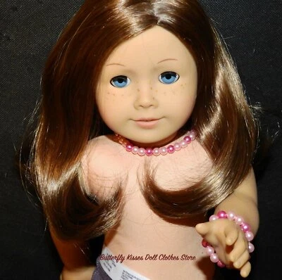 Collar y pulsera de perlas rosas accesorios ropa muñeca 18 pulgadas  Foto 1 de 3