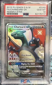 Pokemon Hidden Fates Charizard GX Shiny Full Art SV49 PSA 10 - Picture 1 of 1