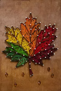 "String Art Creative Hágalo usted mismo Kit ""Hoja"" 7.5""x11.4"" / 19.0x29.0 cm, Arte de Cubierta - Imagen 1 de 8