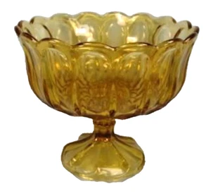 Anchor Hocking Fairfield Compote Amber Glass Pressed 1970s Vintage (O) - Picture 1 of 4