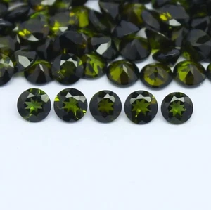 Natürlicher grüner Turmalin Lot 3x3 mm runde Form facettierter Edelstein Lot - Bild 1 von 7