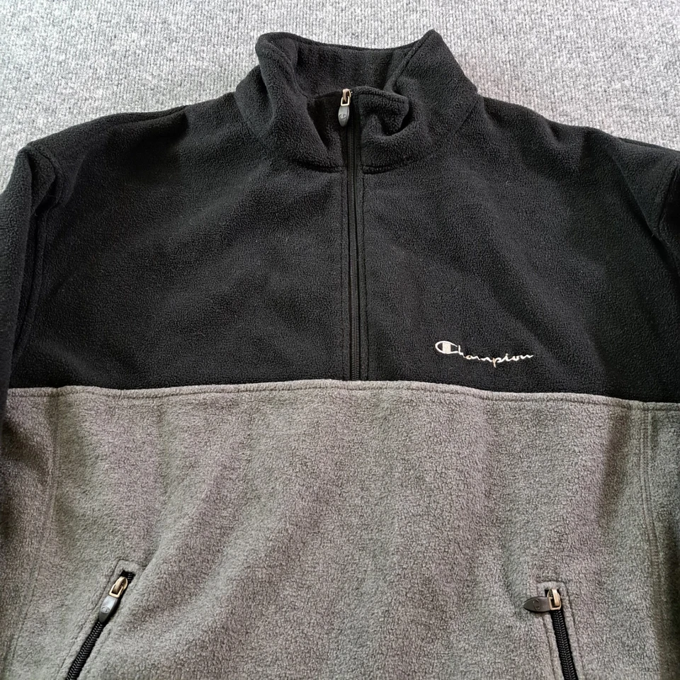 Suéter Champion Para Hombre Talla XL Negro Gris Cuarto Cremallera Pullover  Foto 1 de 4