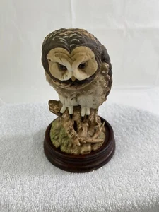 Vintage Western Spotted Owl by Andrea #9620 1990 Ceramic Figurine Japan & Base - Picture 1 of 10